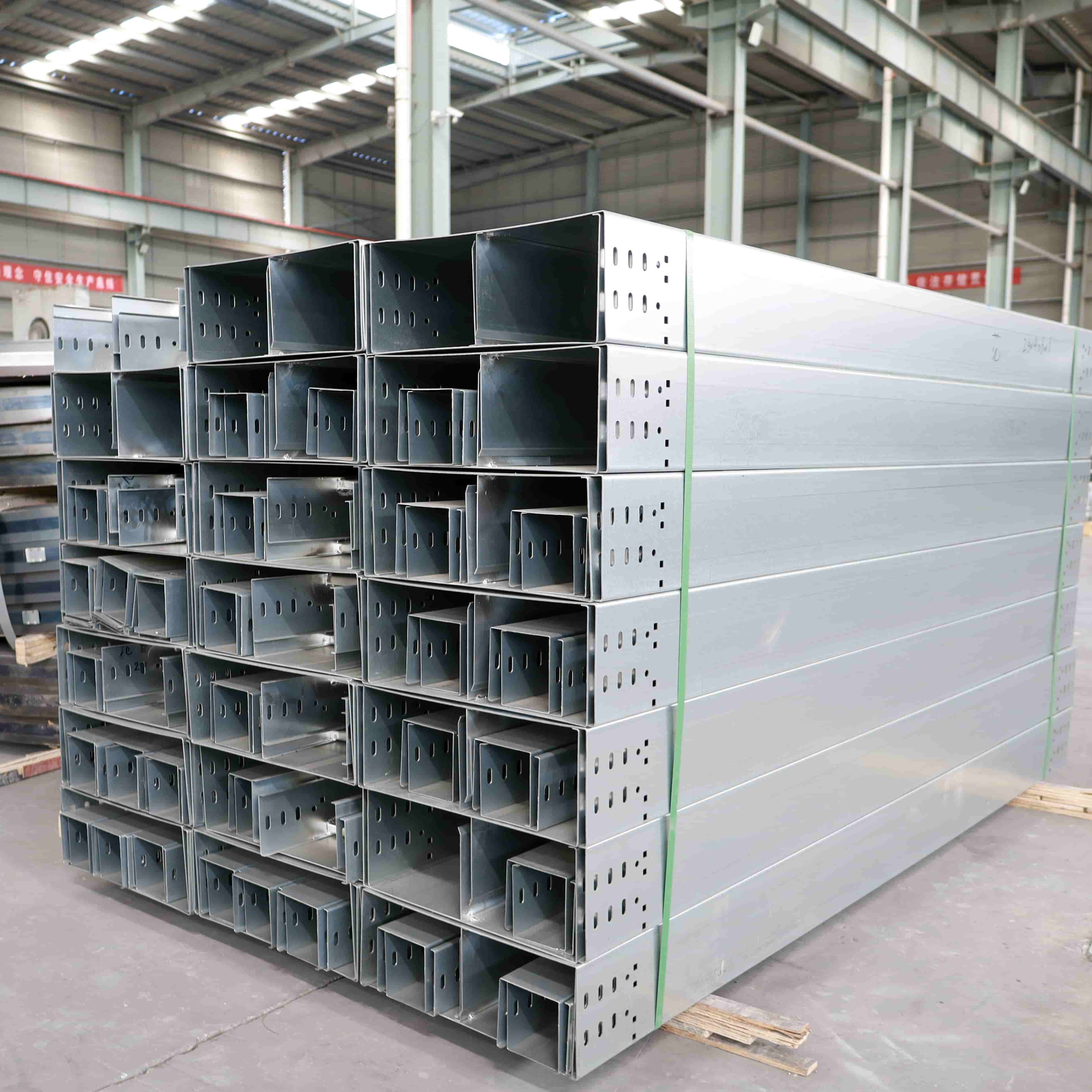 Steel trough-type cable tray